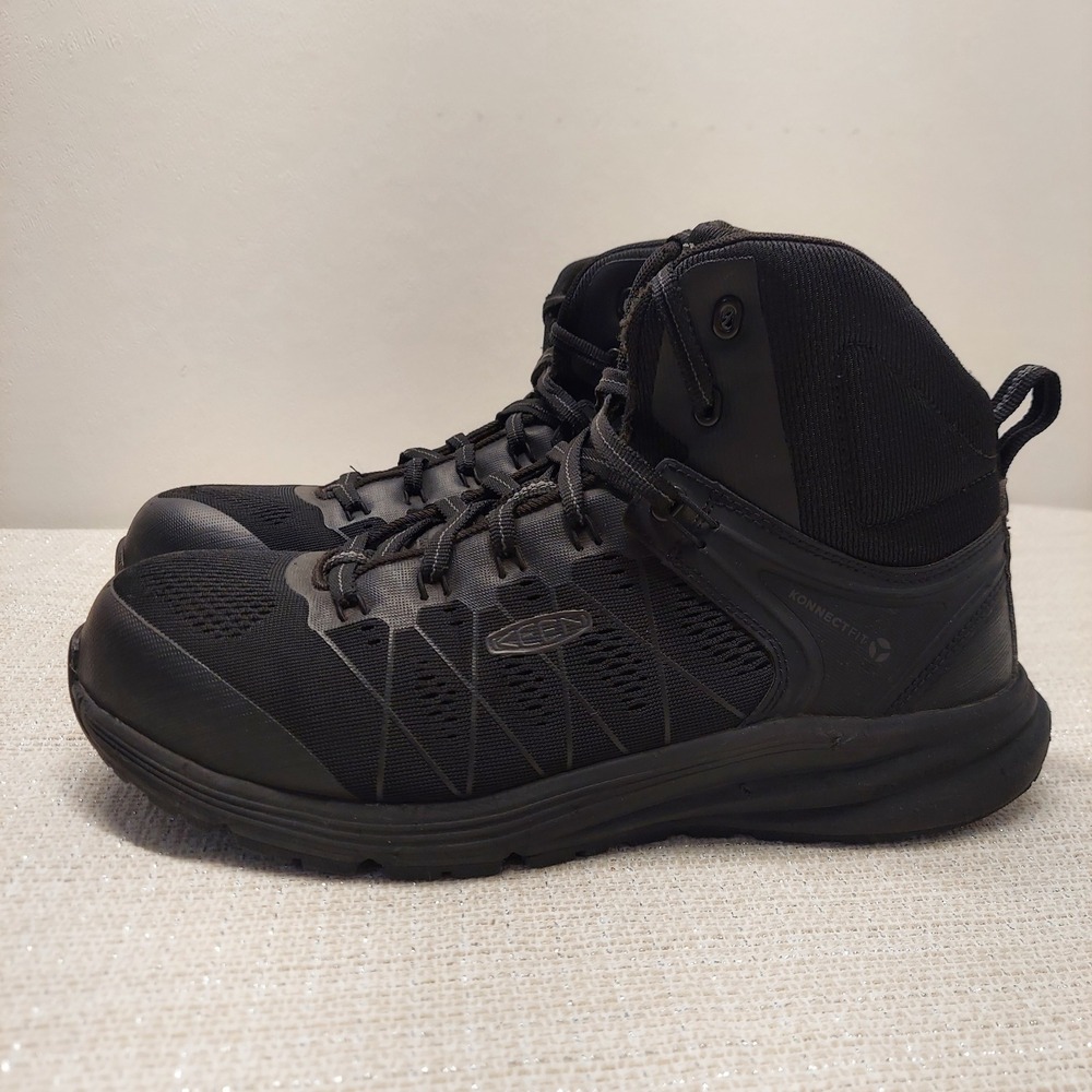 KEEN Utility Vista Energy Mid Carbon Fiber Toe Work Boots Black Mens 10.5 D EH